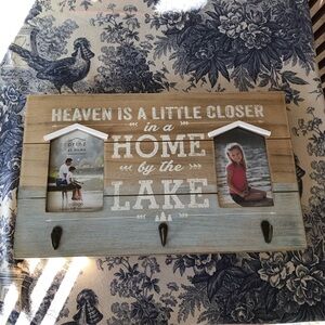 Prinz Wooden Photo Frame with Hooks and Message Heaven is a Little Closer…Lake